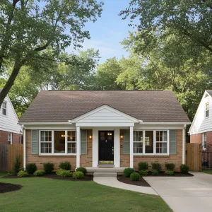 Cottage Portico Brick Rambler