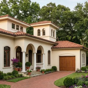 Twin Tower Courtyard Spanish Villa