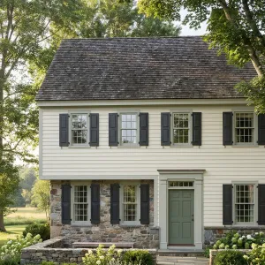 Stone Base Garrison Colonial Charm