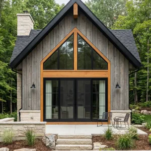 Forest Gable Retreat With Stone Garden