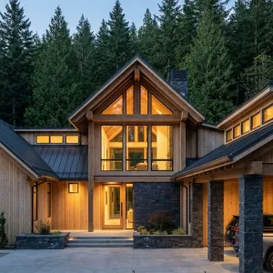 Timber Peak Hideaway With Glowing Windows