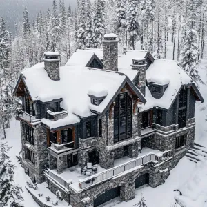 Snow-Capped Mountain Mansion