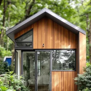 Charming Wood-Clad Prefab Home in the Woods