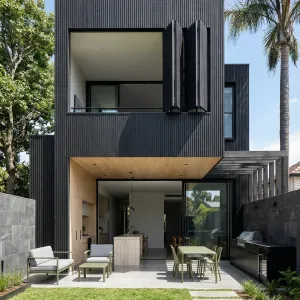 Charcoal Timber Patio Frame House