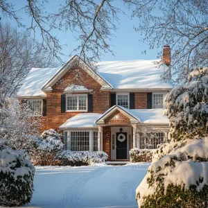 Snow-Covered Suburban Dream