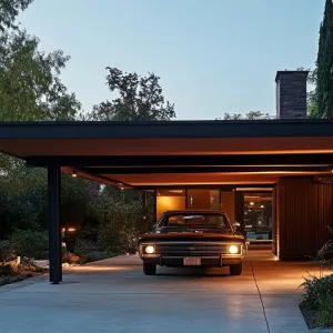 Retro Rendezvous: Classic Carport and Cozy Dwelling