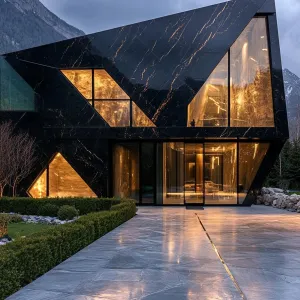 Black Diamond Retreat with Golden Glimmers