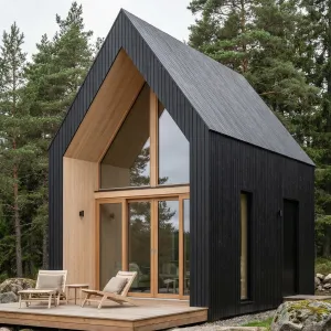 Nordic Black Timber Forest Cabin