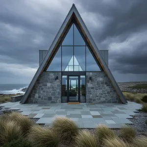 Stone and Glass Fusion: The A-Frame Spectacle