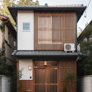 Lantern-Slat Streetfront Tranquil Dwelling