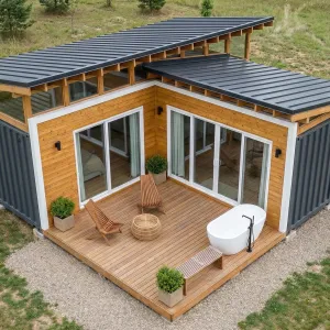 Fieldside Container Oasis With Soaking Deck