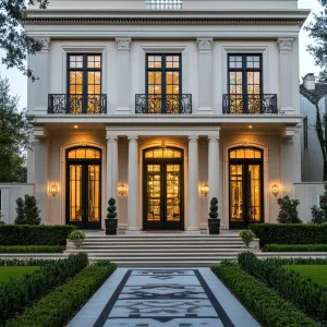 Sophisticated Manor with Illuminated Symmetry