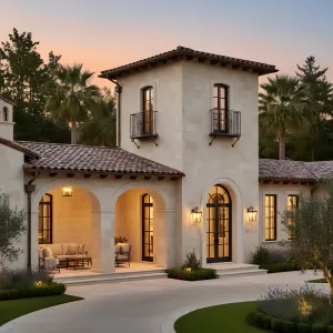 Duskside Limestone Loggia Dwelling
