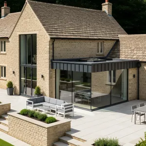 A Stone Cottage with a Glassy Grin