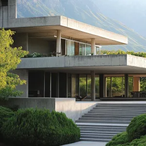 Concrete Paradise with Majestic Peaks