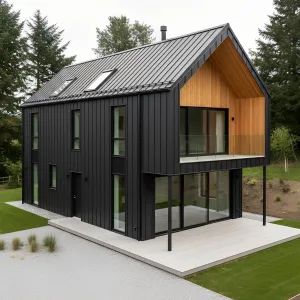 Ebony Gable With Timber Alcove