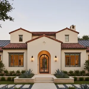 Cream Stucco Villa With Red Tiles
