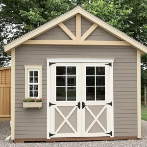 Charming Craftsman Shed with Flourishing Window Box