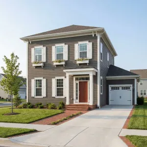 Charcoal Siding Garrison Flowerbox Front