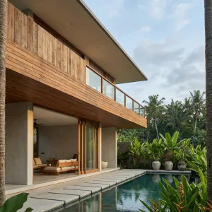 Modern Timber Pool Edge Hideout