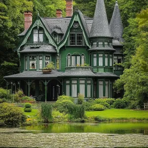 Emerald Envy: A Whimsical Victorian Mansion