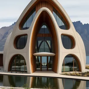Futuristic Arches Embrace the Mountain View