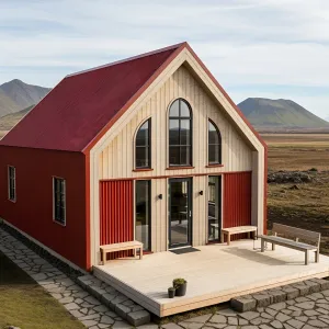 Crimson Charm: A Nordic Alpine Rock Star