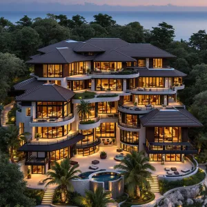 Cliffside Elegance: Curves and Lights