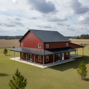Crimson Wraparound Steel Barnhome