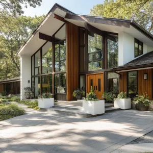 Striking Glass Oasis Amid Lush Foliage