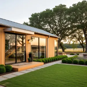 Sunset-Embraced Oasis with Wooden Elegance