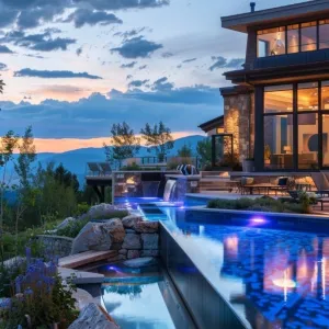 Pool With Underwater Speakers for Music