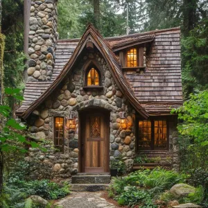Fairytale Stone Haven: Forest Charm Cottage