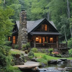 Rustic Brookside Haven