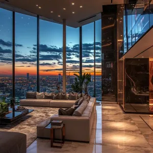 Penthouse at Sundown: A Floor-to-Ceiling Fantasy