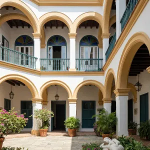 Sunwashed Arched Courtyard Oasis