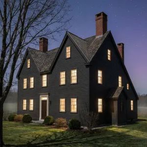 Starlit Noir Gabled Homestead