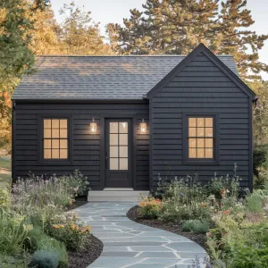 Midnight Tranquility Along Stone Path