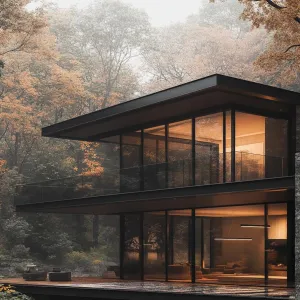 Glass Haven in the Autumn Canopy