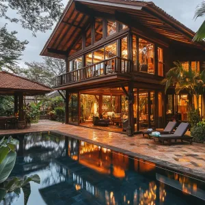 Twilight Hues: The Jungle Glass Chalet