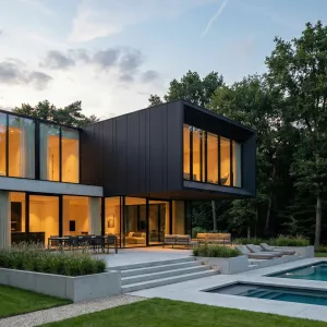 Cantilevered Forestside Modern Retreat