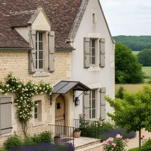 French Countryside Charm with a Floral Embrace