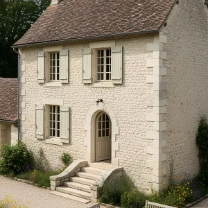 Dreamy Limestone Haven with Shuttered Windows