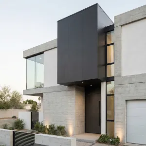 Shadowed Monolith Courtyard Home