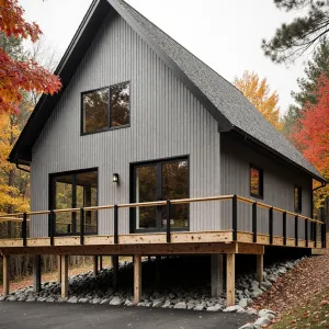 A-Frame Ascent in a Crimson Canopy