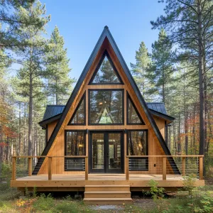 Rustic A-Frame Retreat with Forest Deck