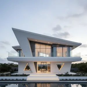 Sleek Winged Roof Panorama