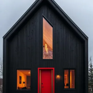 Bold Barn Dwelling: A Splash of Scarlet