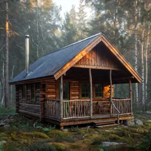 Mossy Trail Cabin With Twig Porch