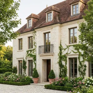 Vine Draped Limestone French Manor